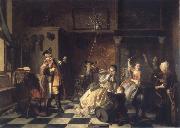 Jan Steen As the old sing,so twitter the young oil painting reproduction